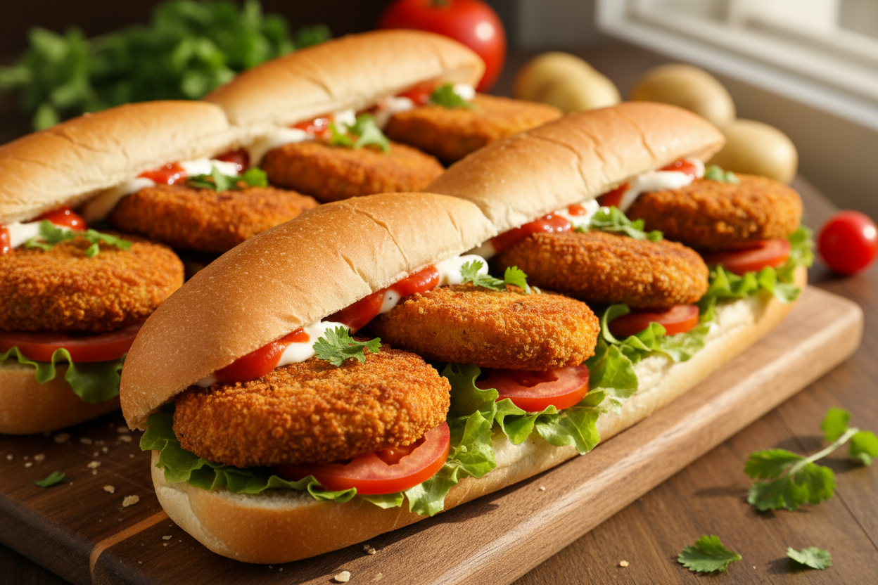 Potato Patty Subs in natural view